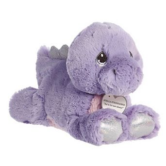 Aurora Small Purple Precious Moments 8.5" Stella Stegosaurus Inspirational Stuffed Animal