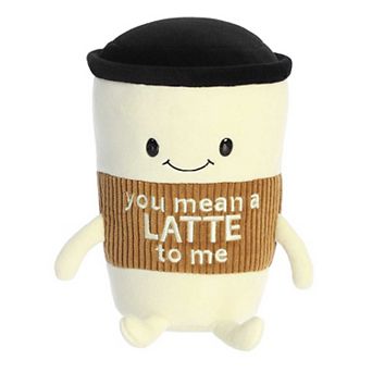 Aurora Small White Just Sayin' 9" You Mean A Latte Witty Stuffed Animal
