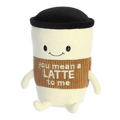 Aurora Small White Just Sayin' 9" You Mean A Latte Witty Stuffed Animal