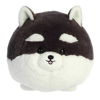 Aurora Medium Black Teddy Pets 10" Black N White Pom Playful Stuffed Animal