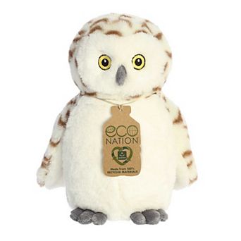 Aurora Small White Eco Nation 9" Snowy Owl Eco-friendly Stuffed Animal