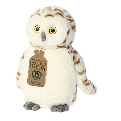 Aurora Small White Eco Nation 9" Snowy Owl Eco-friendly Stuffed Animal