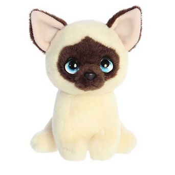 Aurora Small White Petites 7" Mochi Siamese Expressive Stuffed Animal