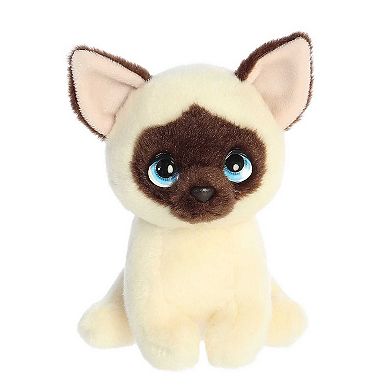 Aurora Small White Petites 7" Mochi Siamese Expressive Stuffed Animal