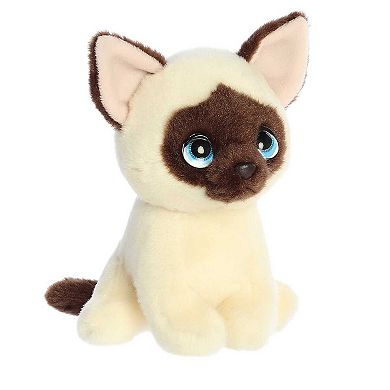 Aurora Small White Petites 7" Mochi Siamese Expressive Stuffed Animal