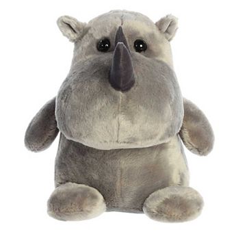 Aurora Medium Gray Happy Hippo And Friends 11" Happy Rhino Whimsical Stuffed Animal