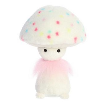 Aurora Small White Fungi Friends 9" Vanilla Cupcake Vibrant Stuffed Animal