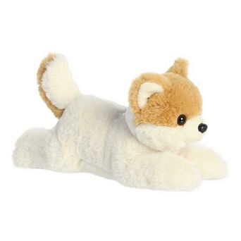 Aurora Medium White Flopsie 12" Peanut Pom Pup Adorable Stuffed Animal
