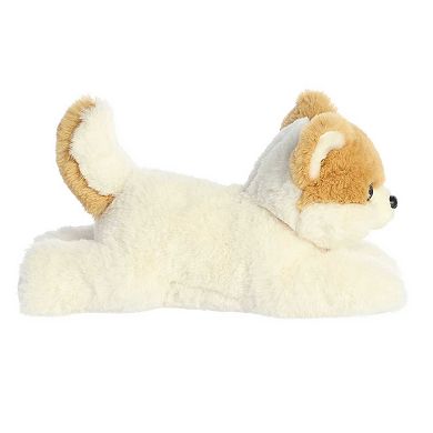 Aurora Medium White Flopsie 12" Peanut Pom Pup Adorable Stuffed Animal