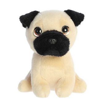 Aurora Small Brown Petites 7" Preston Pug Expressive Stuffed Animal
