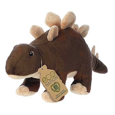 Aurora Medium Brown Eco Nation 12" Stegosaurus Eco-friendly Stuffed Animal