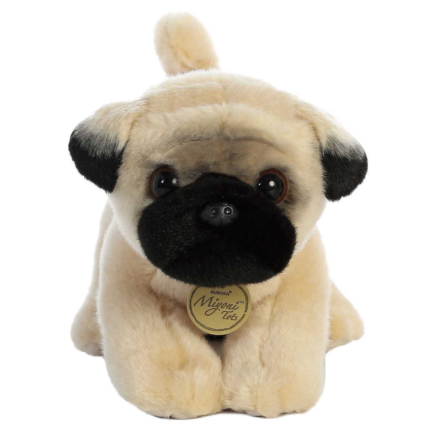 Aurora Medium Brown Miyoni Tots 10" Pug Pup Adorable Stuffed Animal