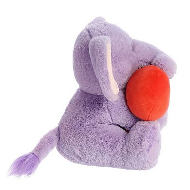 Aurora Medium Purple Valentine Heart Huggers 10" Adora Elephant Heartwarming Stuffed Animal