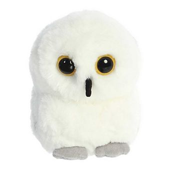 Aurora Mini White Rolly Pet 5" Hoot Owl Round Stuffed Animal