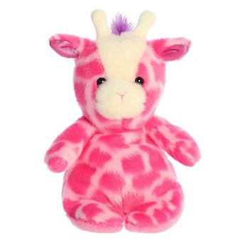 Aurora Small Pink Jammies 8.5" Strawberry Giraffe Vibrant Stuffed Animal