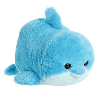 Aurora Medium Blue Spudsters 10" Dilly Dolphin Adorable Stuffed Animal