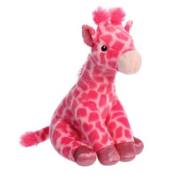 Aurora Medium Pink Destination Nation 12" Pink Giraffe Adventurous Stuffed Animal