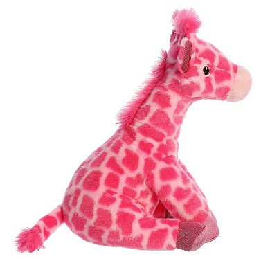 Aurora Medium Pink Destination Nation 12" Pink Giraffe Adventurous Stuffed Animal