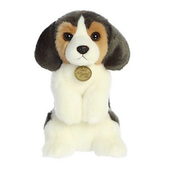 Aurora Medium White Miyoni Tots Sitting Pretty 9.5" Beagle Pup Adorable Stuffed Animal