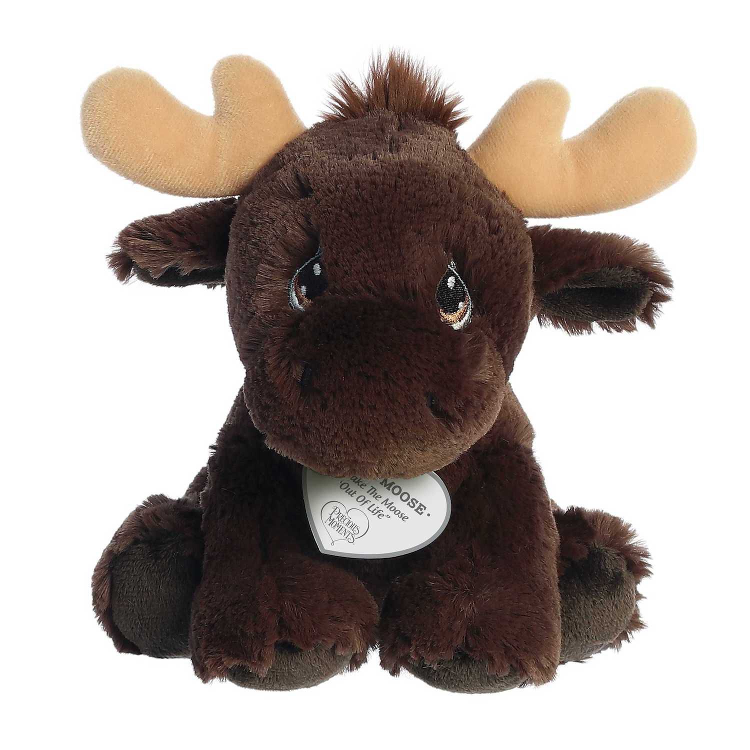 Детская мягкая игрушка Aurora Small Brown Precious Moments 8.5" Miles Moose Inspirational Stuffed Animal — фото 1