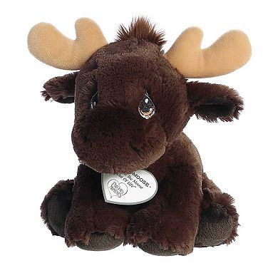 Aurora Small Brown Precious Moments 8.5" Miles Moose Inspirational Stuffed Animal