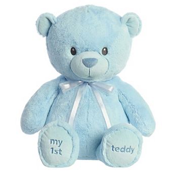 Ebba Large My First Teddy 28" Blue Adorable Baby Stuffed Animal