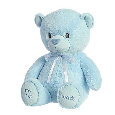 Ebba Large My First Teddy 28" Blue Adorable Baby Stuffed Animal