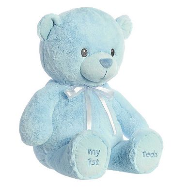 Ebba Large My First Teddy 28" Blue Adorable Baby Stuffed Animal