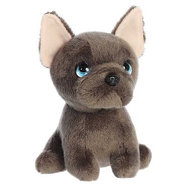 Aurora Small Gray Petites 7" Bonbon French Bulldog Expressive Stuffed Animal