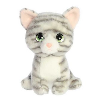 Aurora Small Gray Petites 7" Misty Grey Tabby Expressive Stuffed Animal