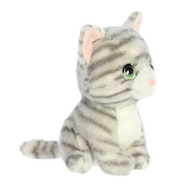 Aurora Small Gray Petites 7" Misty Grey Tabby Expressive Stuffed Animal