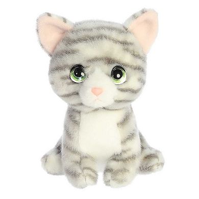 Aurora Small Gray Petites 7" Misty Grey Tabby Expressive Stuffed Animal