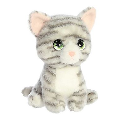 Aurora Small Gray Petites 7" Misty Grey Tabby Expressive Stuffed Animal