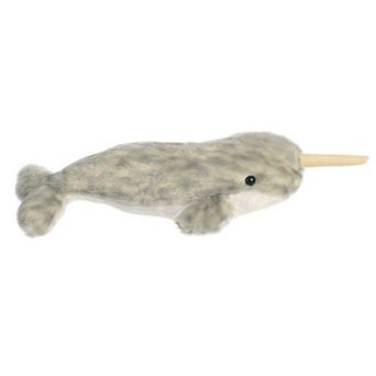Aurora Small Gray Mini Flopsie 8" Narwhal Adorable Stuffed Animal
