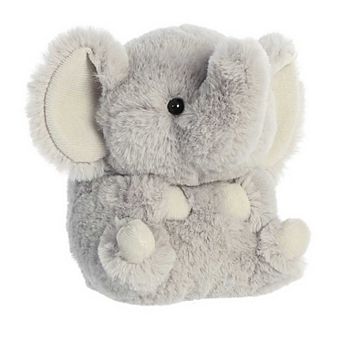 Aurora Mini Gray Rolly Pet 5" Trumpeter Elephant Round Stuffed Animal