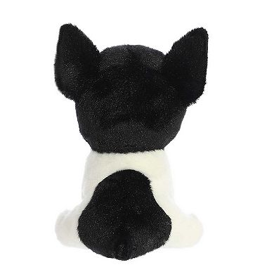 Aurora Small White Petites 7" Harvard Boston Terrier Expressive Stuffed Animal