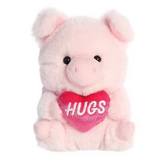 Aurora Mini Pink Rolly Pet 5" Hugs Pig Round Stuffed Animal
