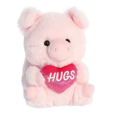 Aurora Mini Pink Rolly Pet 5" Hugs Pig Round Stuffed Animal