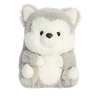 Aurora Mini Gray Rolly Pet 5" Hampshire Husky Round Stuffed Animal