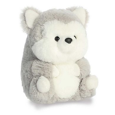 Aurora Mini Gray Rolly Pet 5" Hampshire Husky Round Stuffed Animal