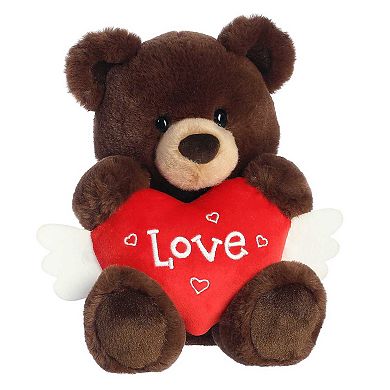 Aurora Medium Valentine 9.5" Flutter Heart Bear Heartwarming Stuffed Animal