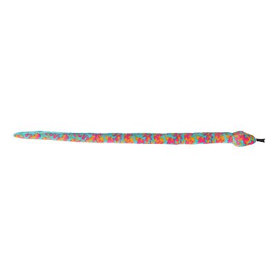 Aurora X-large Blue Snake 50" Colorful Tie Dye Snake Playful Stuffed Animal