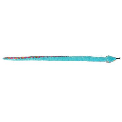 Aurora X-large Blue Snake 50" Colorful Tie Dye Snake Playful Stuffed Animal
