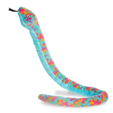 Aurora X-large Blue Snake 50" Colorful Tie Dye Snake Playful Stuffed Animal