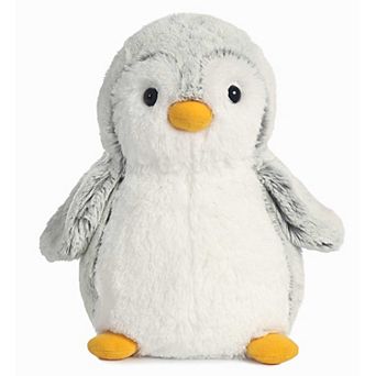 Aurora Small Gray Pompom Penguin 9" Gray Playful Stuffed Animal