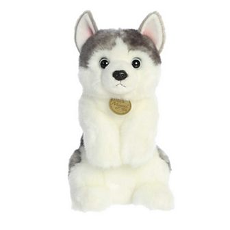 Aurora Medium White Miyoni Tots Sitting Pretty 10" Husky Pup Adorable Stuffed Animal