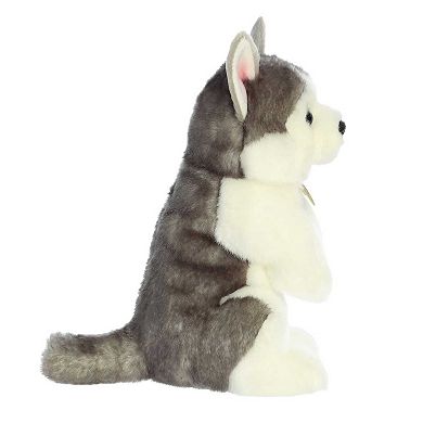 Aurora Medium White Miyoni Tots Sitting Pretty 10" Husky Pup Adorable Stuffed Animal