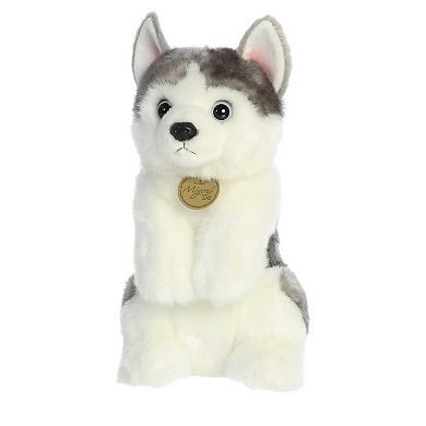 Aurora Medium White Miyoni Tots Sitting Pretty 10" Husky Pup Adorable Stuffed Animal