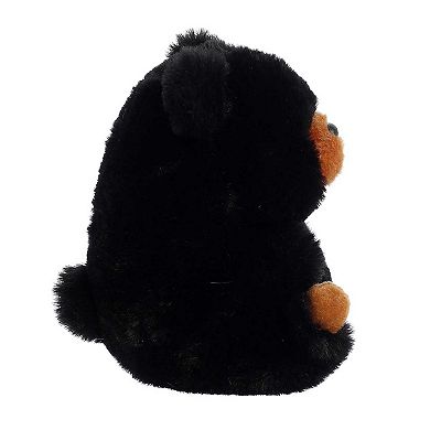 Aurora Mini Black Rolly Pet 5" Cuddles Black Bear Round Stuffed Animal