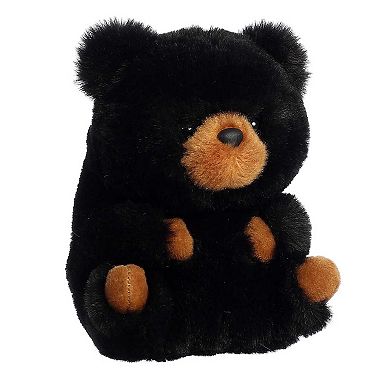 Aurora Mini Black Rolly Pet 5" Cuddles Black Bear Round Stuffed Animal